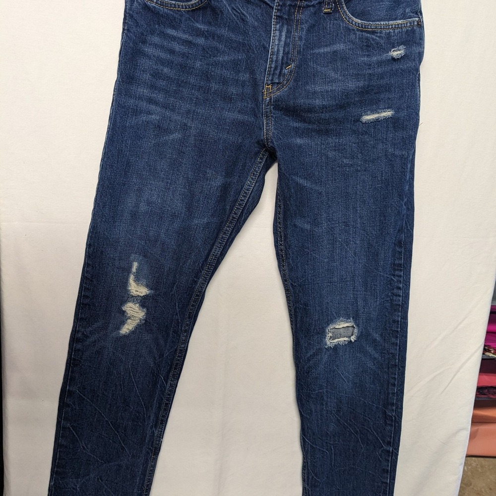 Levi's 721 High Rise Skinny‎ Distressed Jeans Medium Wash